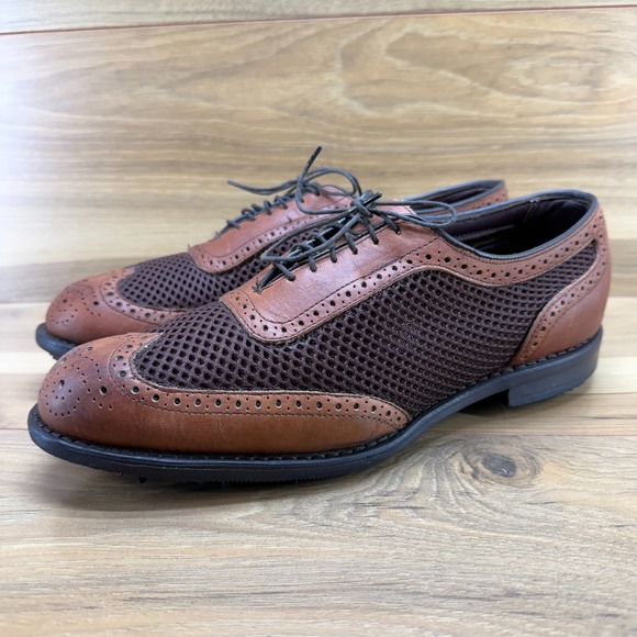 Allen Edmonds Double Eagle Golf Mens 9 D Honor Collection Brown Wingtip